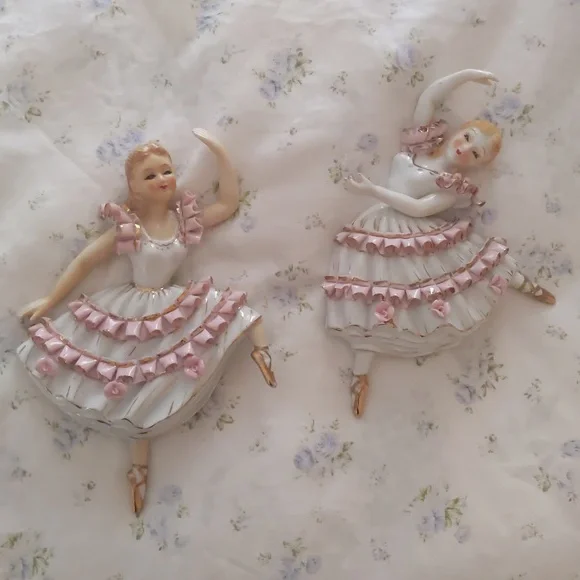 Lot of 2 Porcelain ballerinas wall - Picture 2 of 6